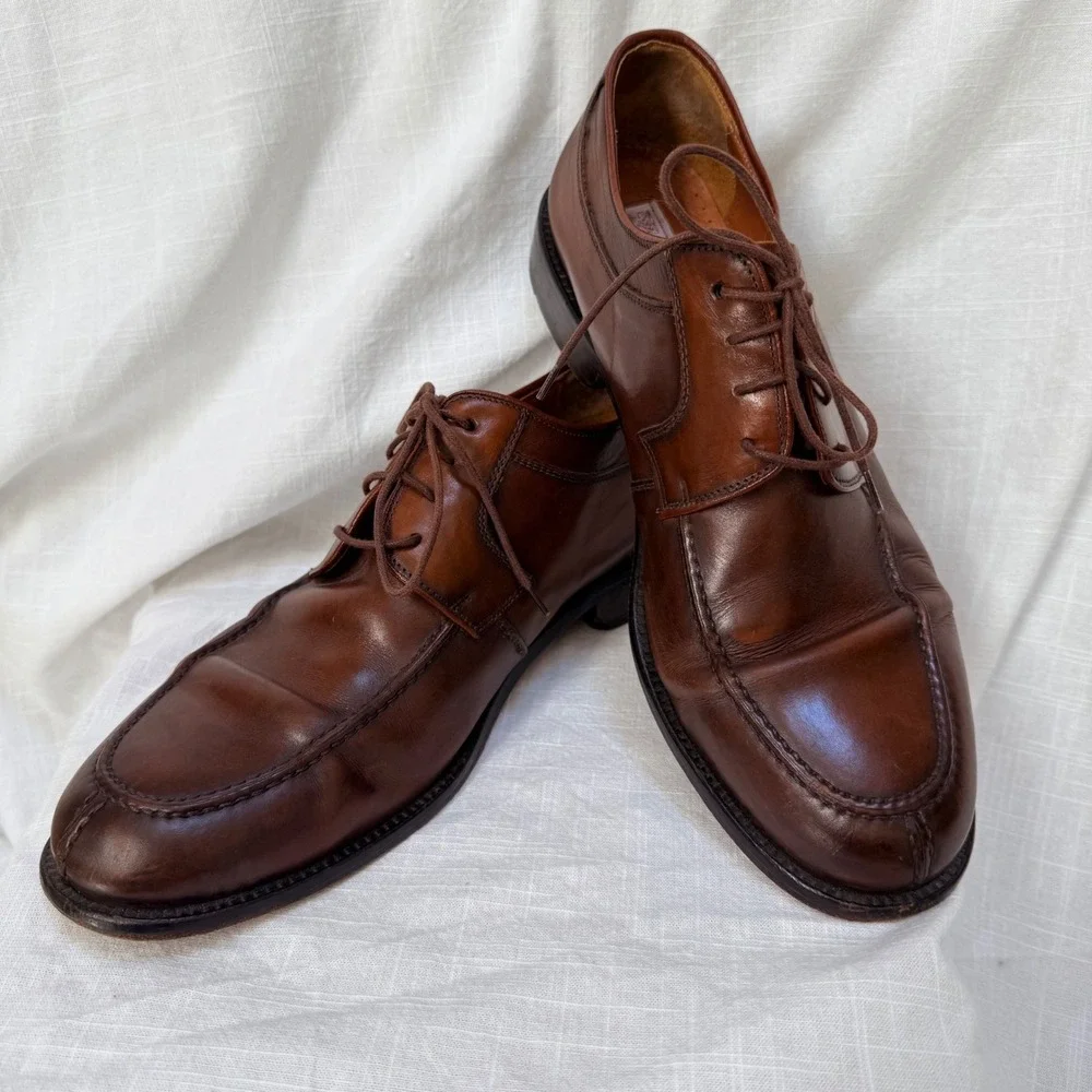 Sandro Moscoloni Split Toe Oxford 9.5 Brown Leather Dress Shoes SANTO-GLD-SY